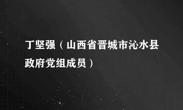 丁坚强（山西省晋城市沁水县政府党组成员）