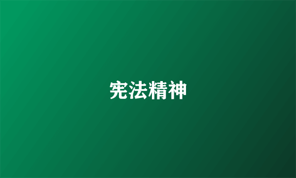 宪法精神