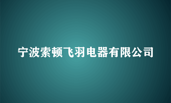 宁波索顿飞羽电器有限公司