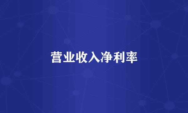 营业收入净利率