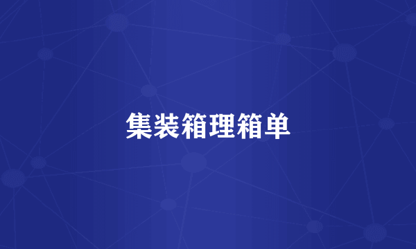 集装箱理箱单