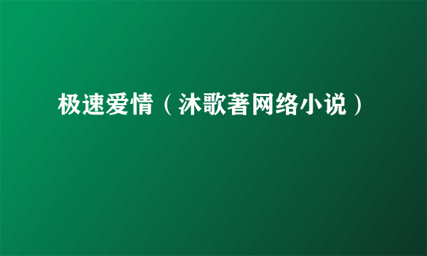 极速爱情（沐歌著网络小说）