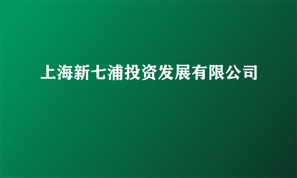 上海新七浦投资发展有限公司