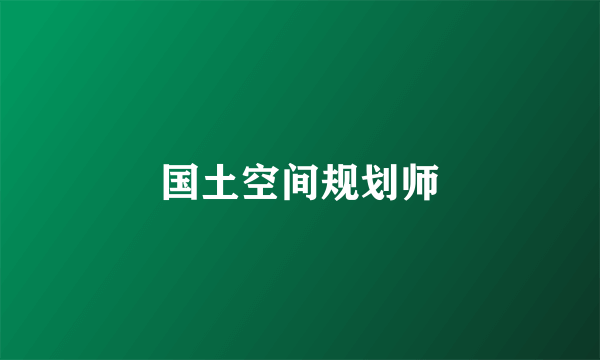 国土空间规划师