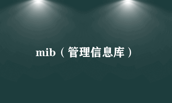 mib（管理信息库）