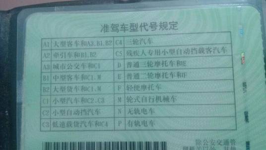 C3驾驶证
