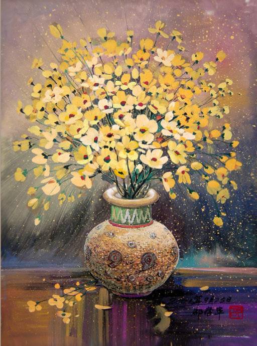 水粉画（使用水调和粉质颜料绘制而成的一种画）