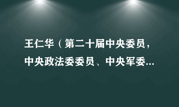 王仁华(第二十届中央委员,中央政法委委员、中央军委政法委书记)