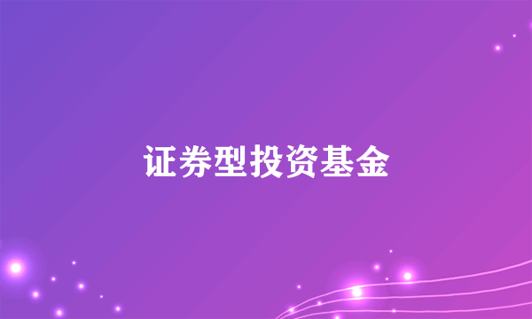 证券型投资基金