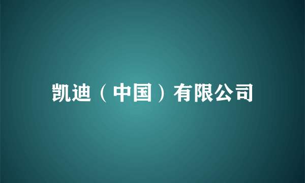 凯迪（中国）有限公司
