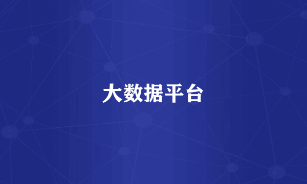 大数据平台