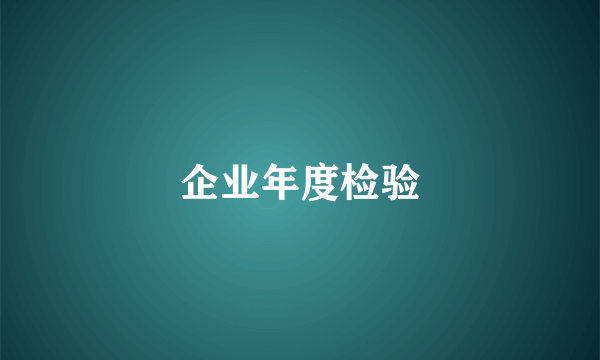 企业年度检验