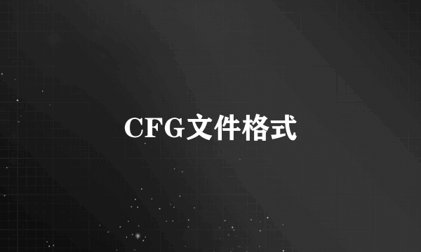 CFG文件格式