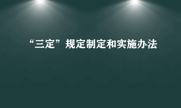 “三定”规定制定和实施办法