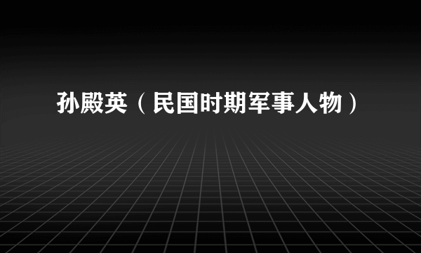 孙殿英（民国时期军事人物）