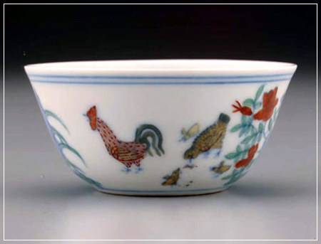 明成化斗彩鸡缸杯(明代成化年间文物)