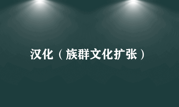 汉化（族群文化扩张）