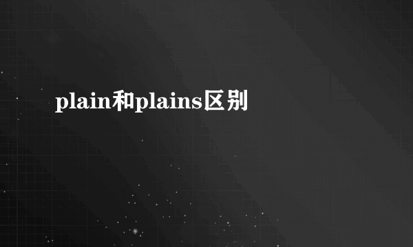 plain和plains区别