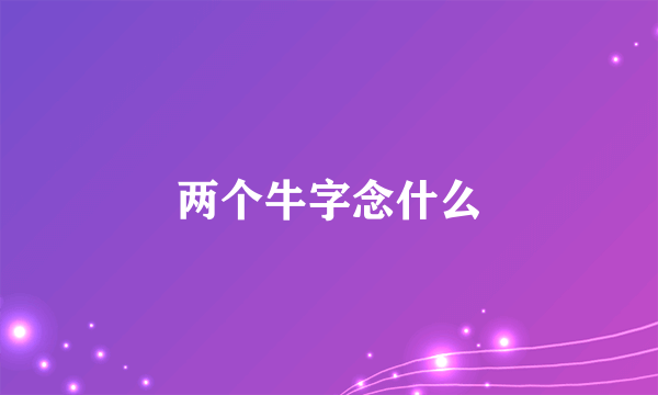 两个牛字念什么