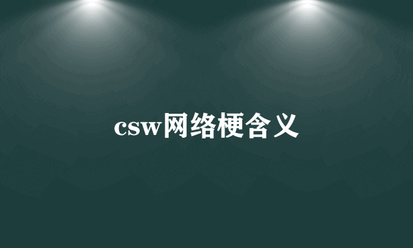csw网络梗含义