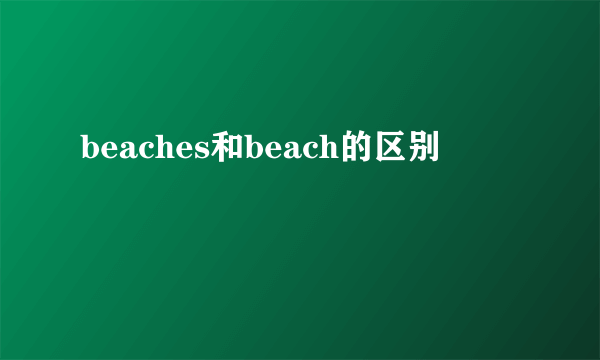 beaches和beach的区别