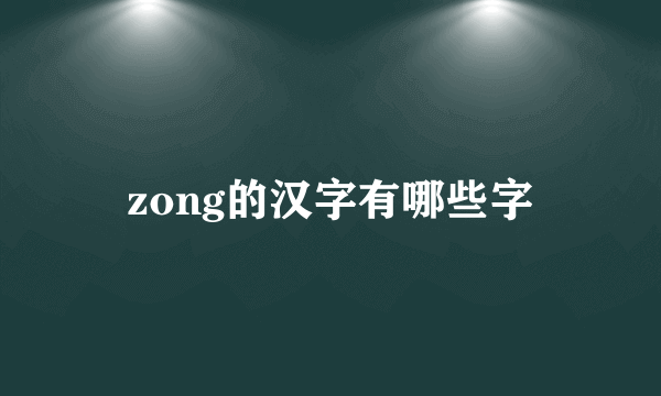 zong的汉字有哪些字