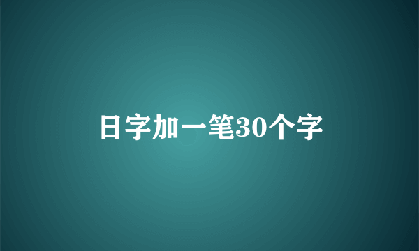 日字加一笔30个字