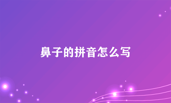 鼻子的拼音怎么写
