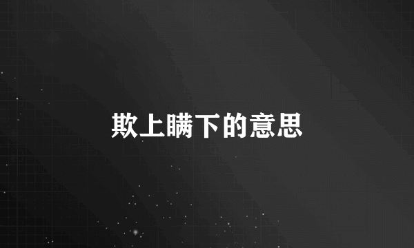 欺上瞒下的意思