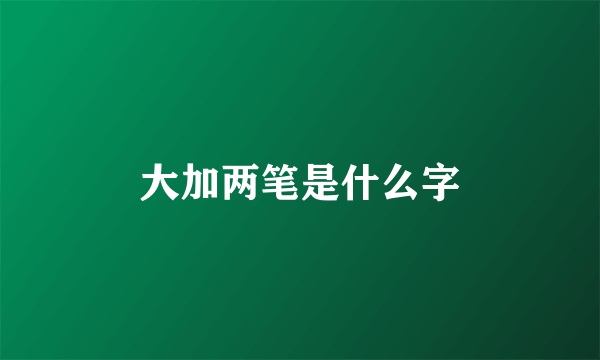 大加两笔是什么字