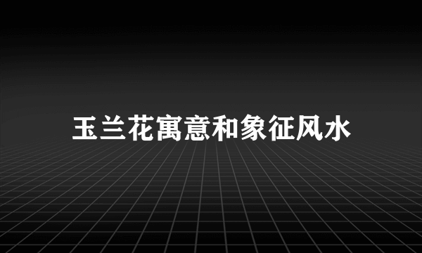 玉兰花寓意和象征风水