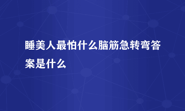 睡美人最怕什么脑筋急转弯答案是什么