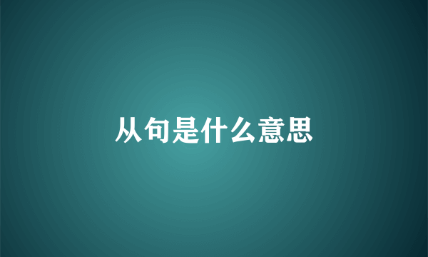 从句是什么意思