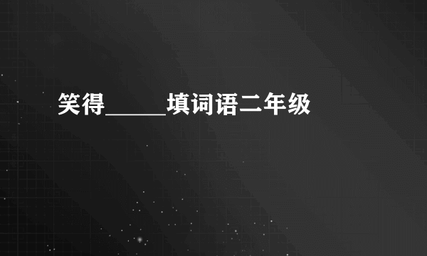 笑得_____填词语二年级
