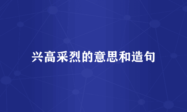 兴高采烈的意思和造句