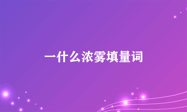 一什么浓雾填量词