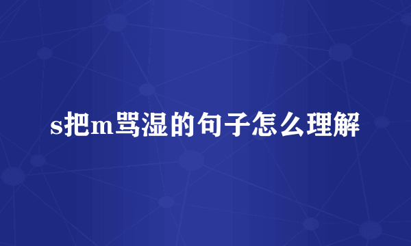 s把m骂湿的句子怎么理解