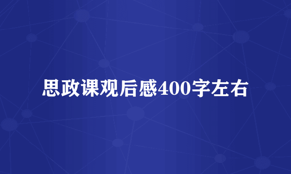 思政课观后感400字左右