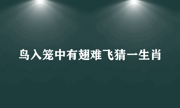 鸟入笼中有翅难飞猜一生肖