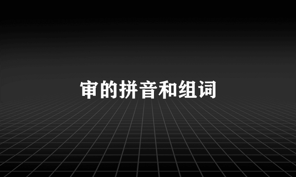审的拼音和组词