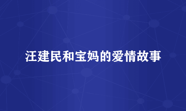 汪建民和宝妈的爱情故事