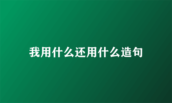 我用什么还用什么造句