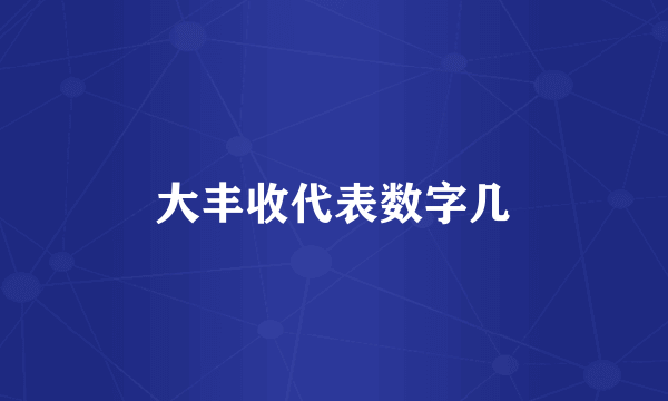 大丰收代表数字几