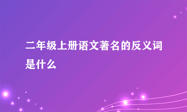 二年级上册语文著名的反义词是什么