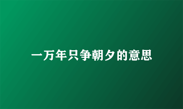 一万年只争朝夕的意思