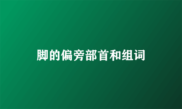 脚的偏旁部首和组词