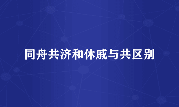 同舟共济和休戚与共区别