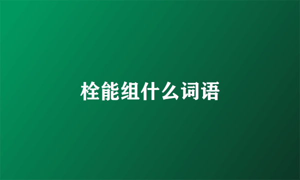 栓能组什么词语