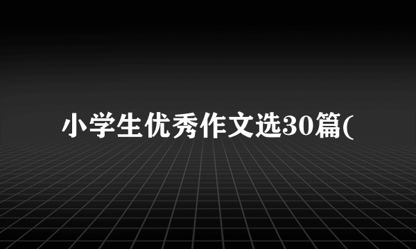 小学生优秀作文选30篇(