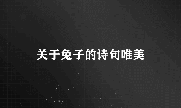 关于兔子的诗句唯美